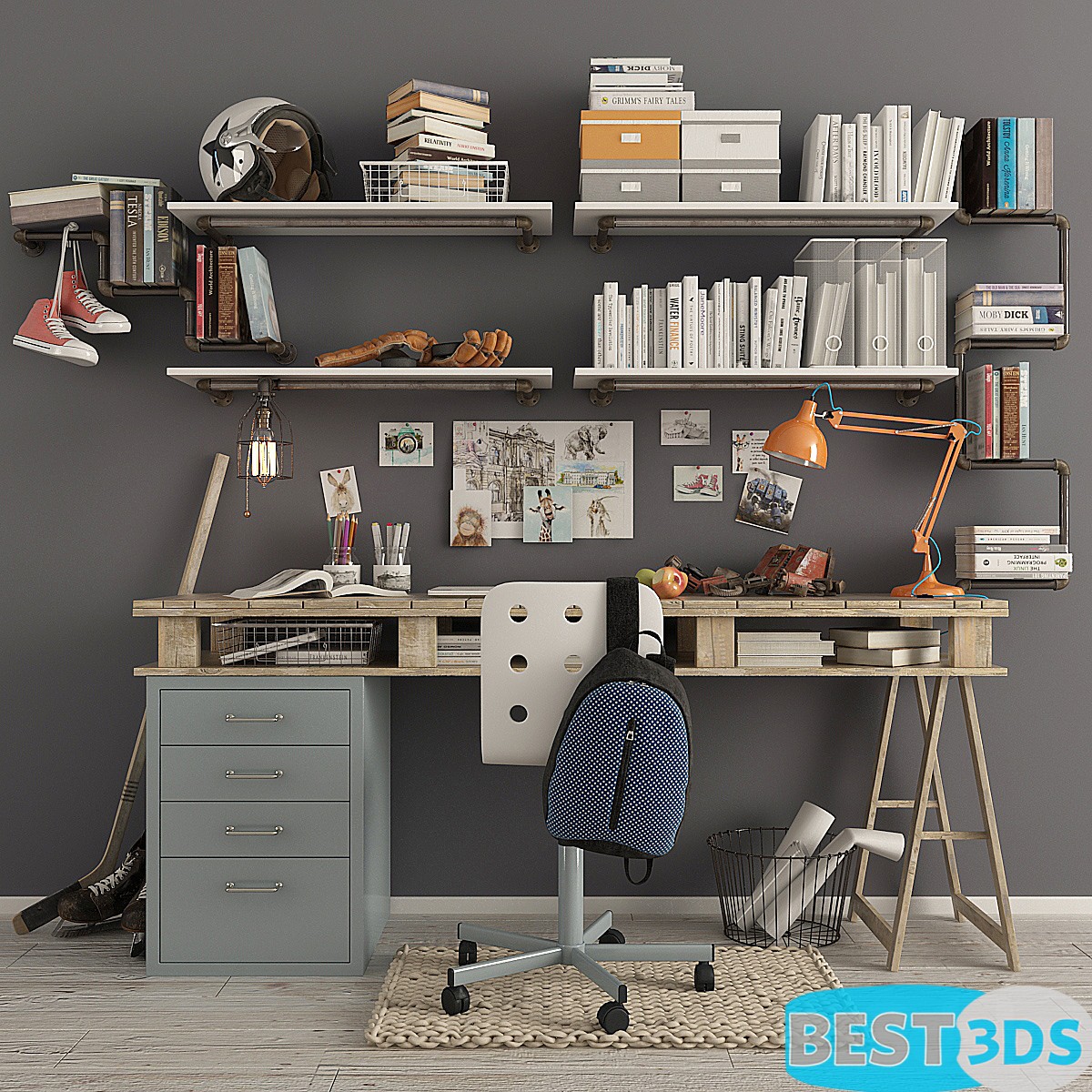 Pack model 3D- Mobilier De Bureau – Image 121
