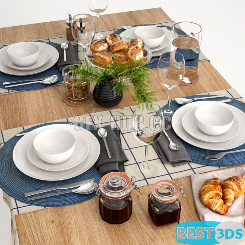 Mise en scène table petit-déjeuner