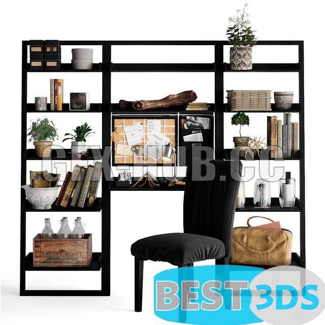 Étagères décoratives en bois et métal