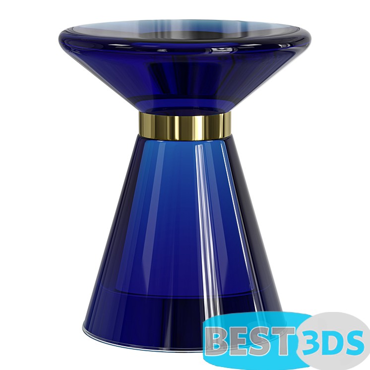 Table d’appoint en verre bleu