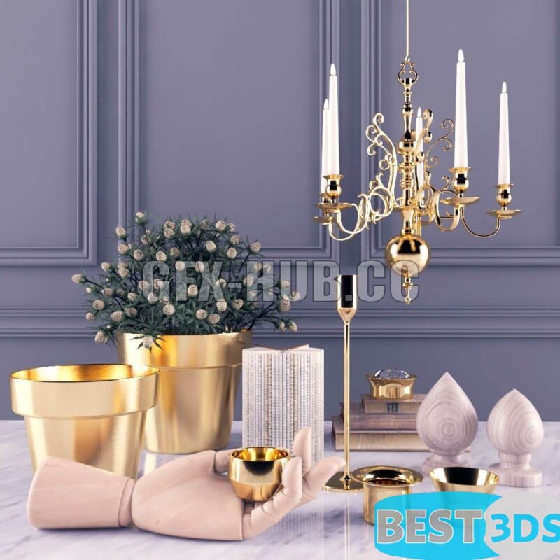 Décoration en laiton doré