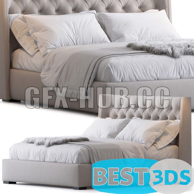 Modèle 3D - TURMAN bed by Meridiani