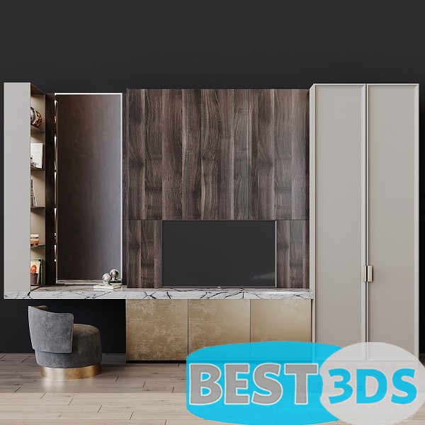 Pack model 3D- Mur De Télévision – Image 12