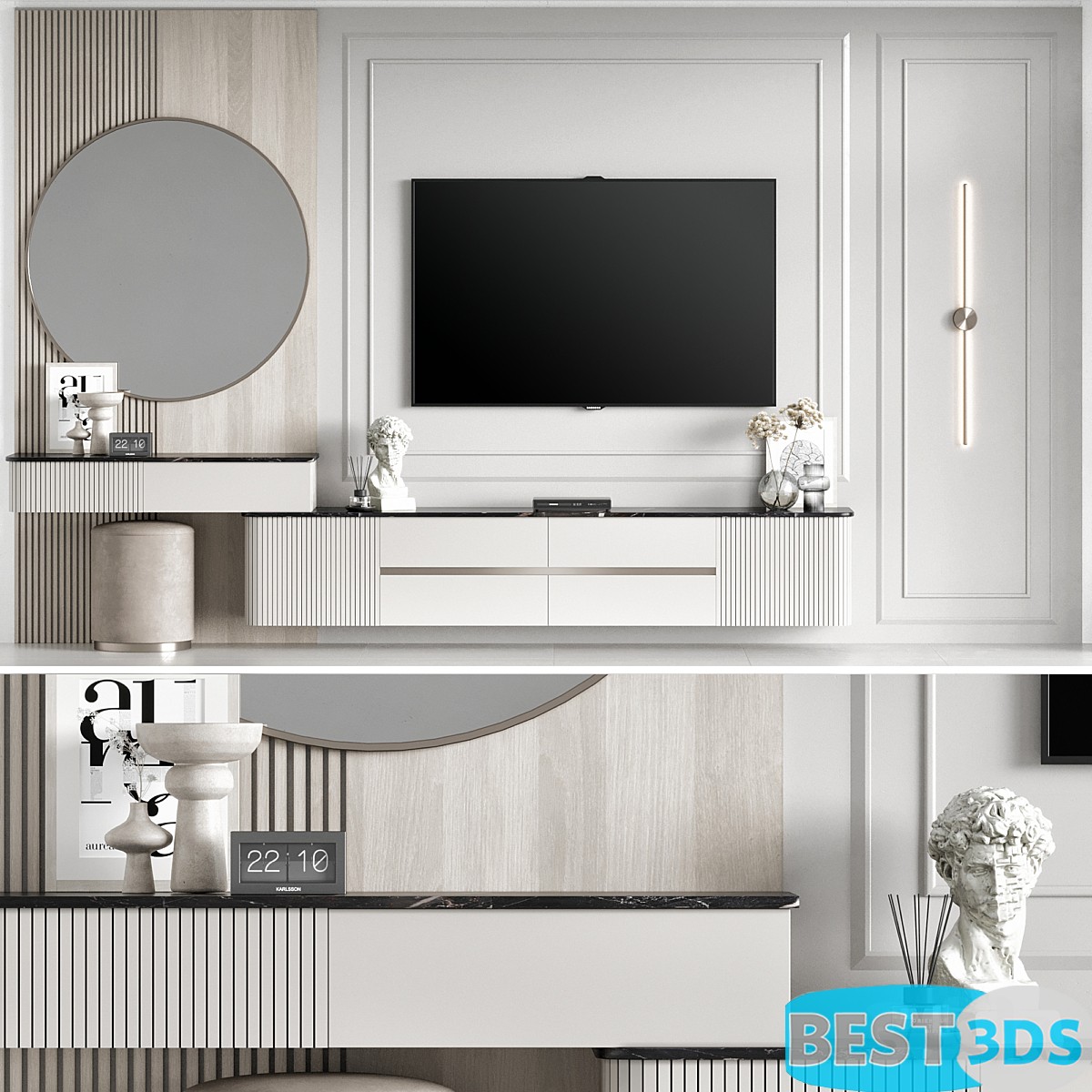 Pack model 3D- Mur De Télévision – Image 46