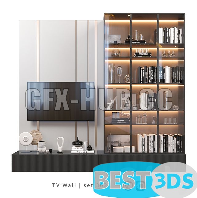 Pack model 3D- Mur De Télévision – Image 74