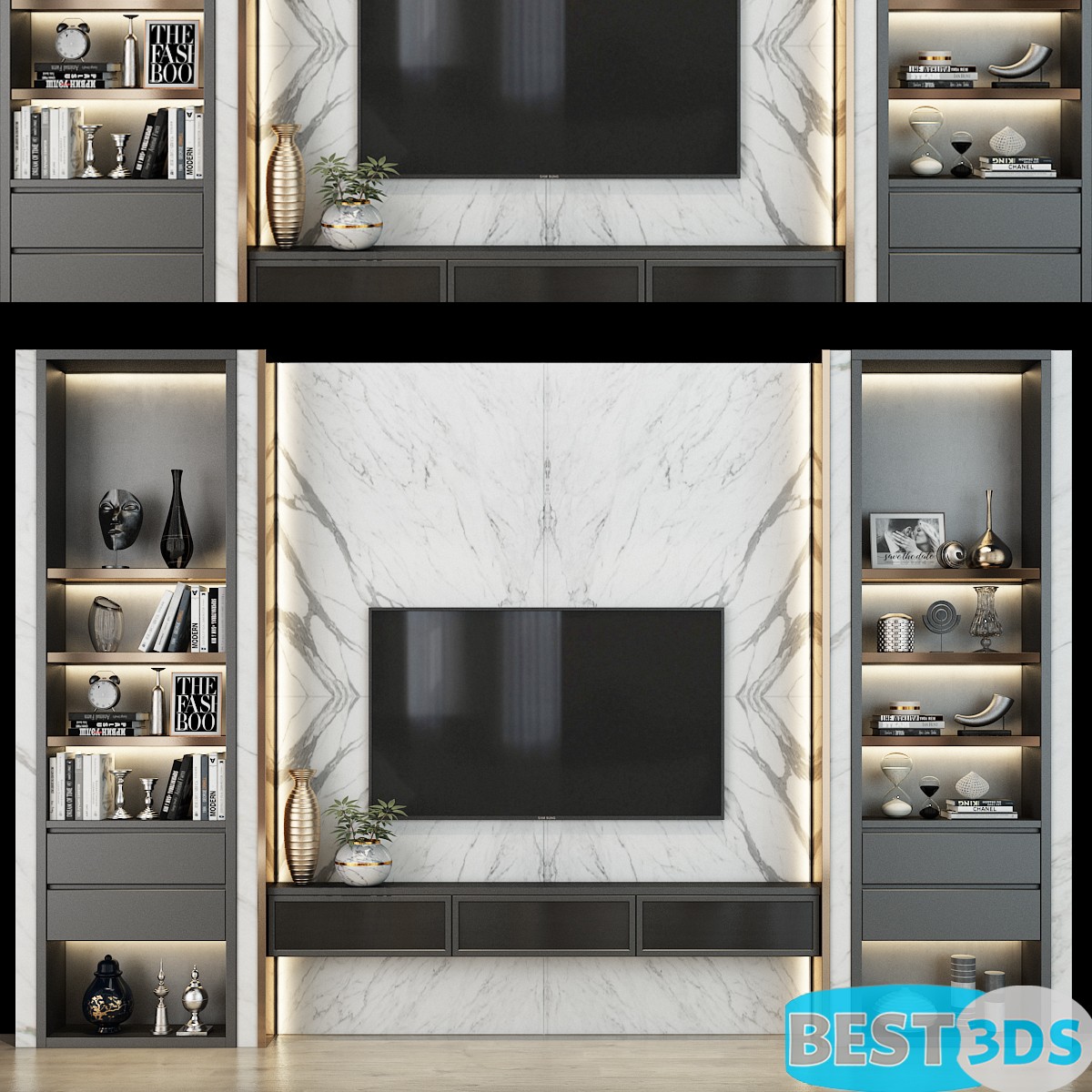 Pack model 3D- Mur De Télévision – Image 68