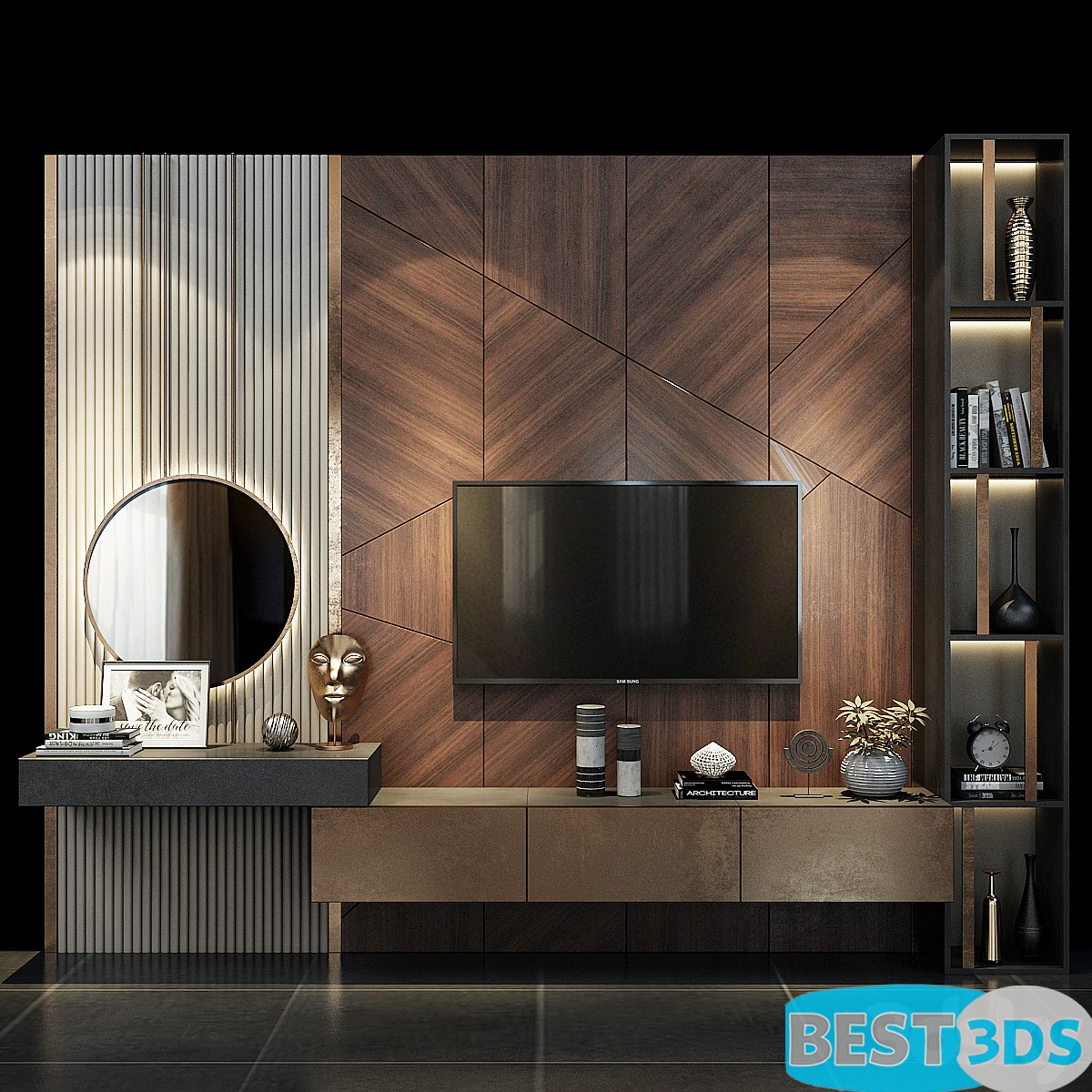 Pack model 3D- Mur De Télévision – Image 71