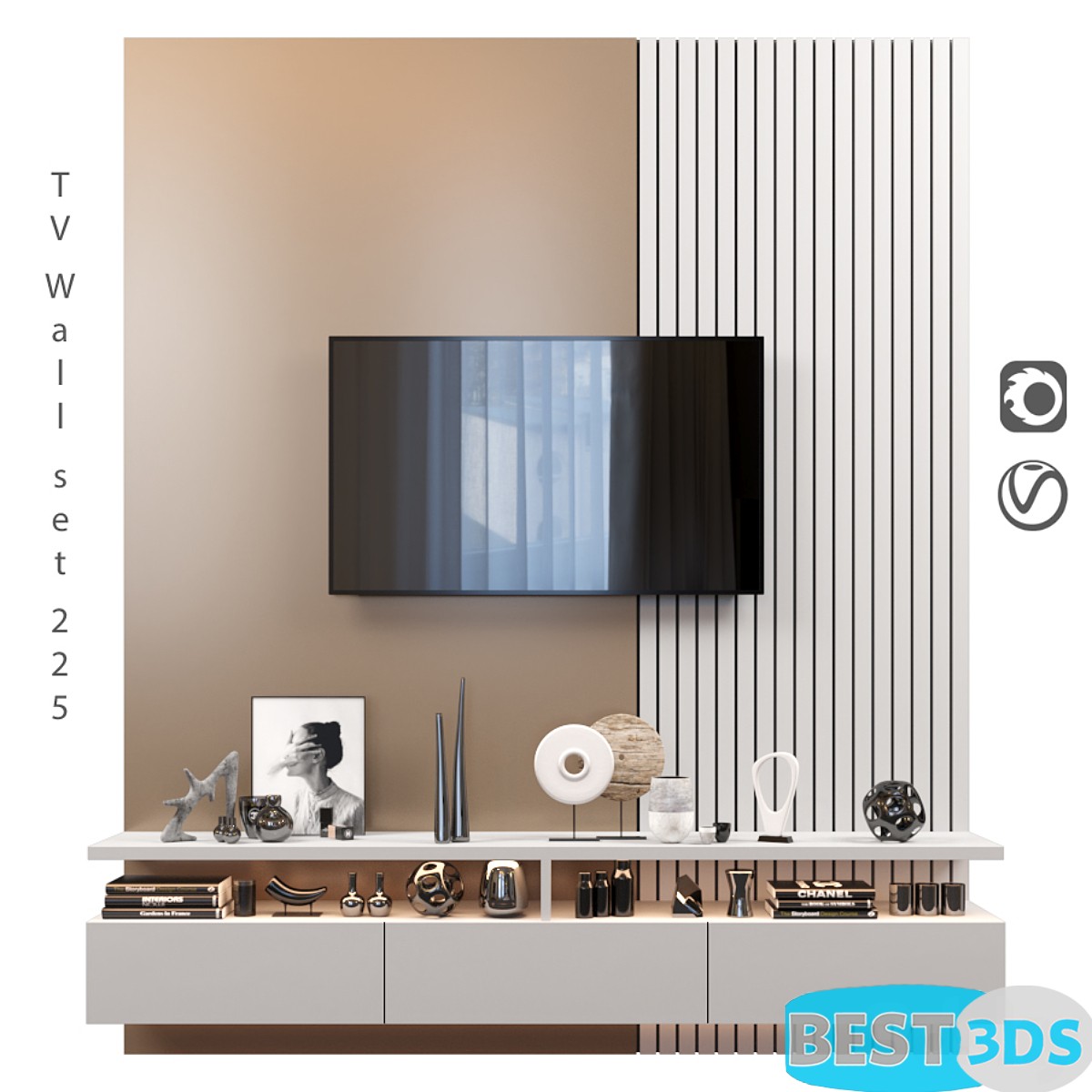 Pack model 3D- Mur De Télévision – Image 72