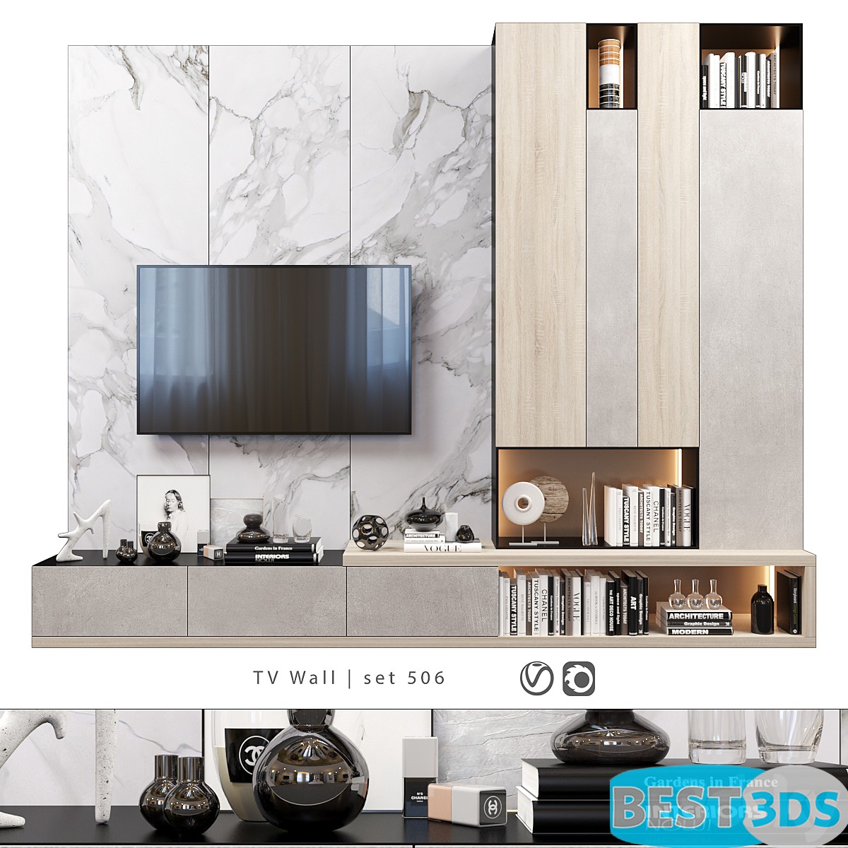 Pack model 3D- Mur De Télévision – Image 77