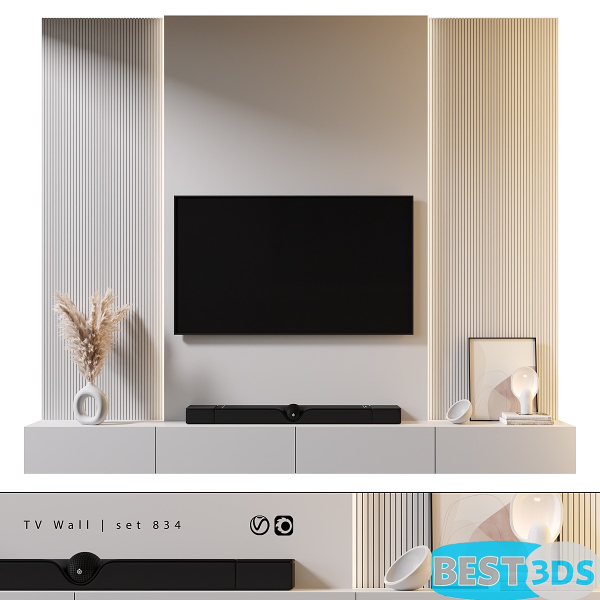 Pack model 3D- Mur De Télévision – Image 79