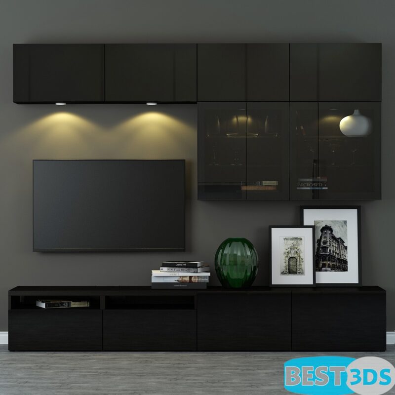 Mur TV Peinture Noire