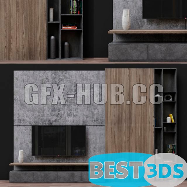 Pack model 3D- Mur De Télévision – Image 86
