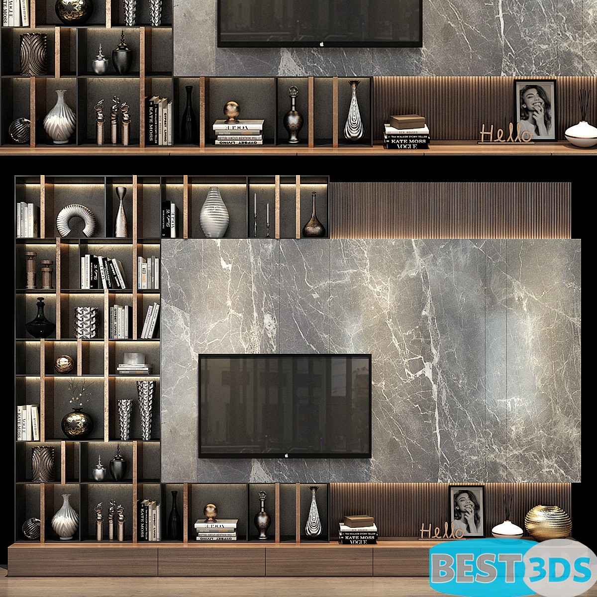 Pack model 3D- Mur De Télévision – Image 29