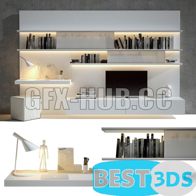 Pack model 3D- Mur De Télévision – Image 52