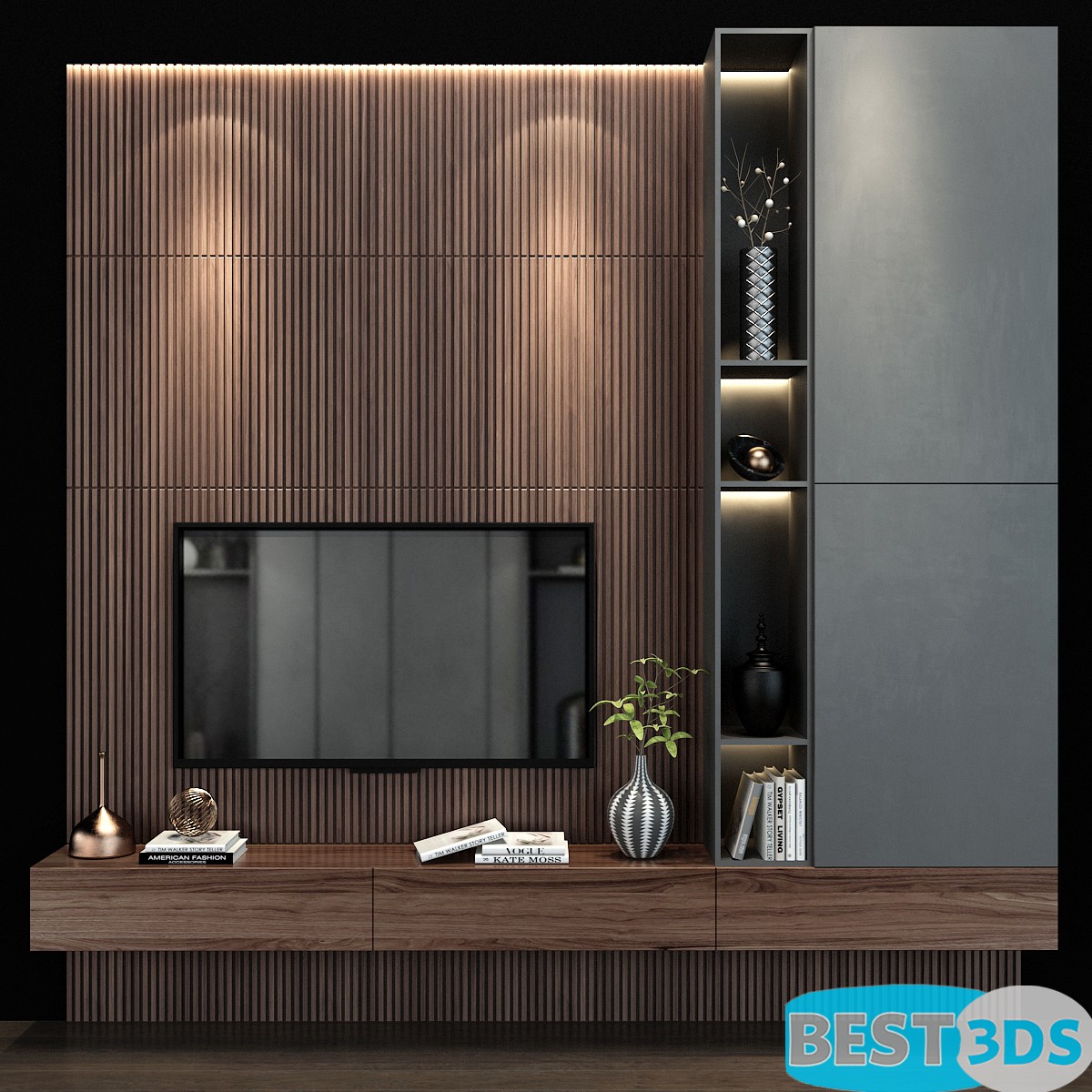 Pack model 3D- Mur De Télévision – Image 64