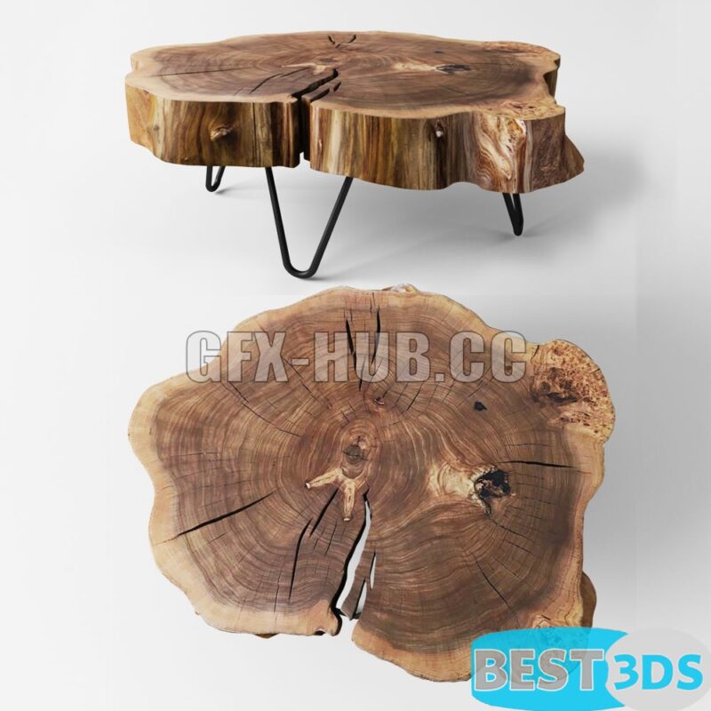 Table basse en bois d’orme