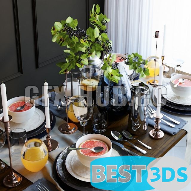 Accessoires de table avec jus