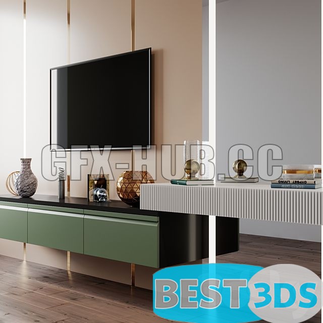 Pack model 3D- Mur De Télévision – Image 22