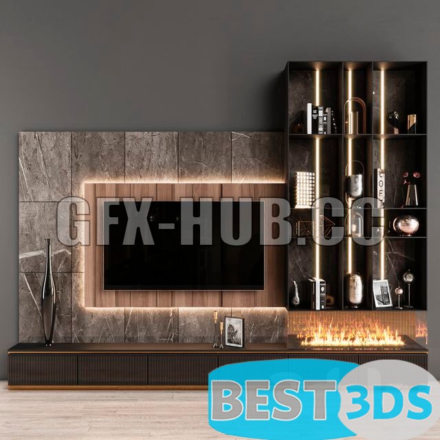 Pack model 3D- Mur De Télévision – Image 90