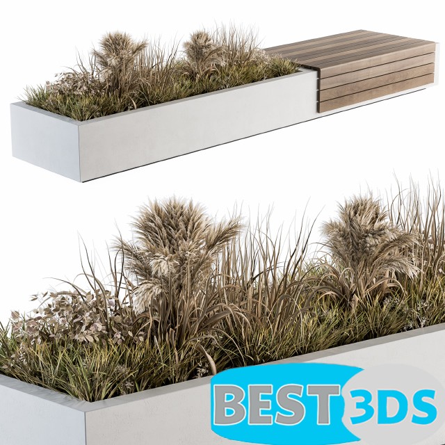 Banc urbain avec jardinières – Set 11