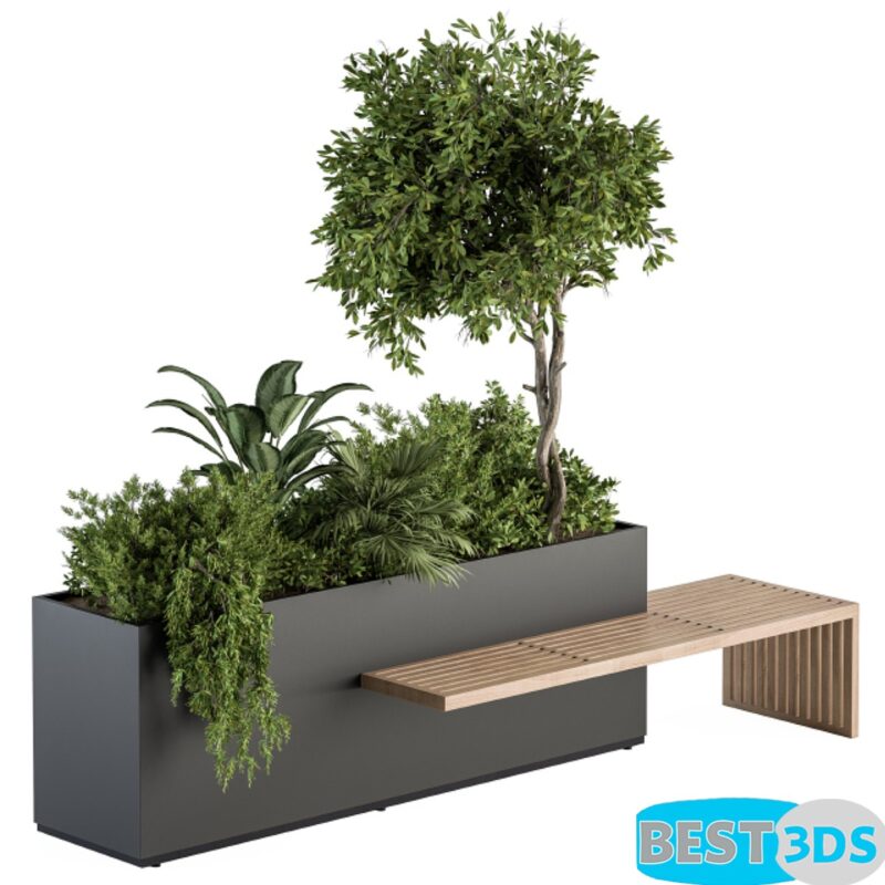 Banc avec jardinière intégrée – Set 28
