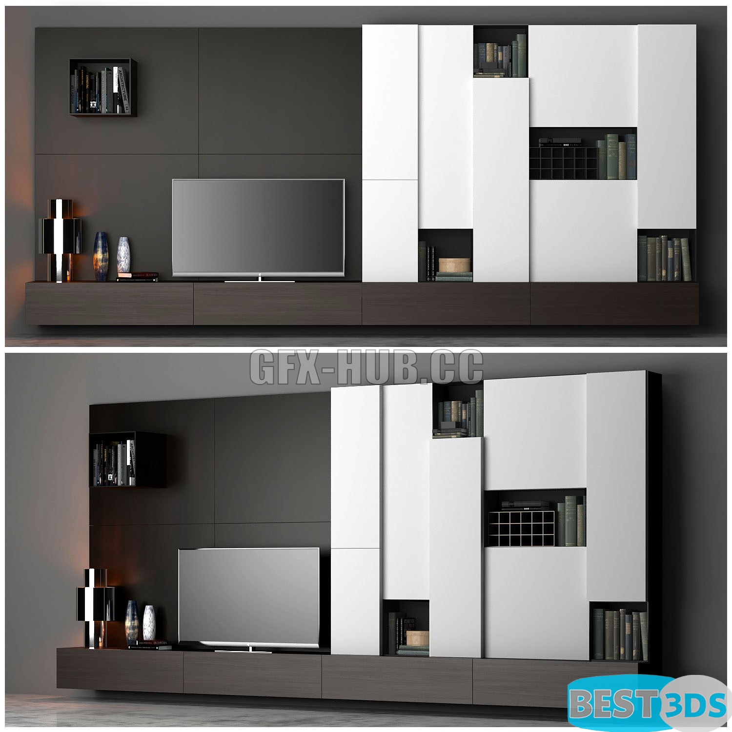 Pack model 3D- Mur De Télévision – Image 92