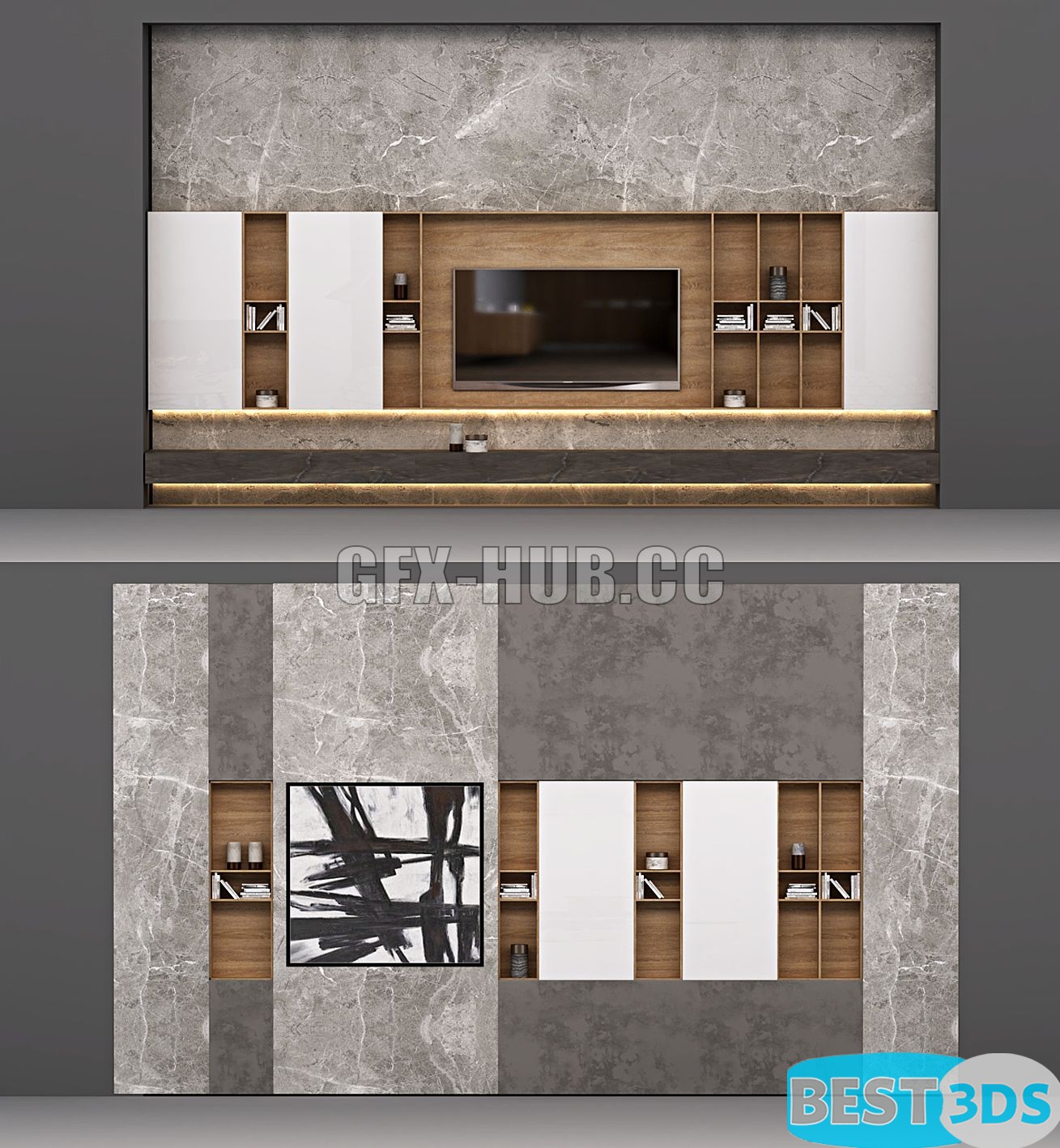 Pack model 3D- Mur De Télévision – Image 93