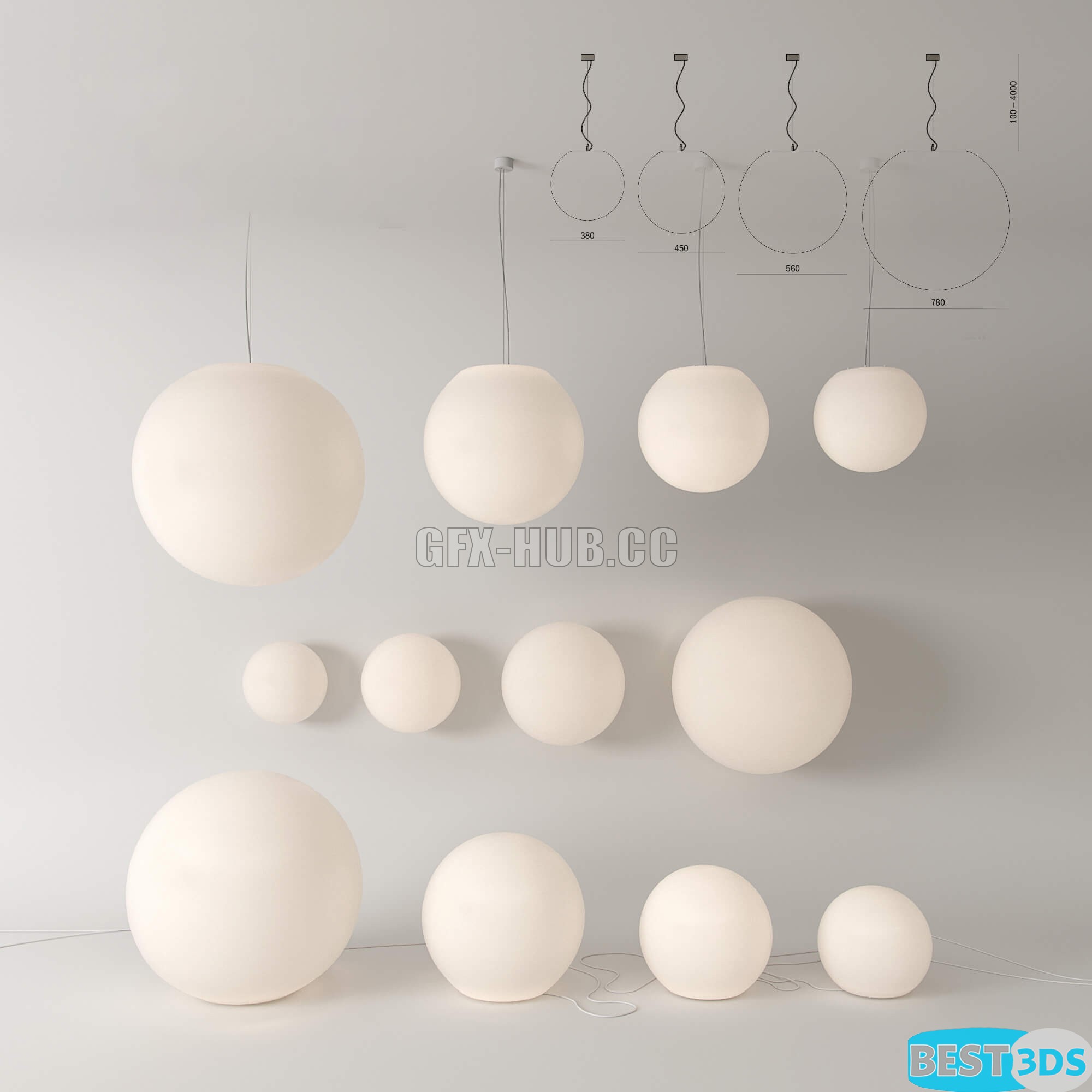 Pack model 3D- Eclairage De Plafond – Image 337
