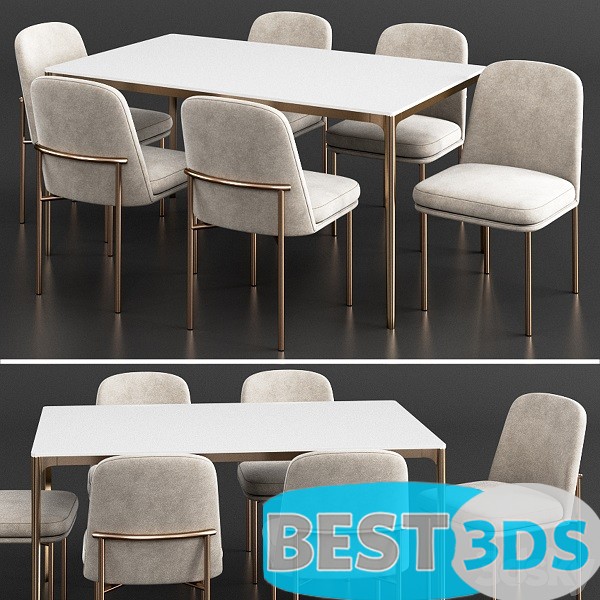 Modèle optimisé - West Elm Dinning Set 23