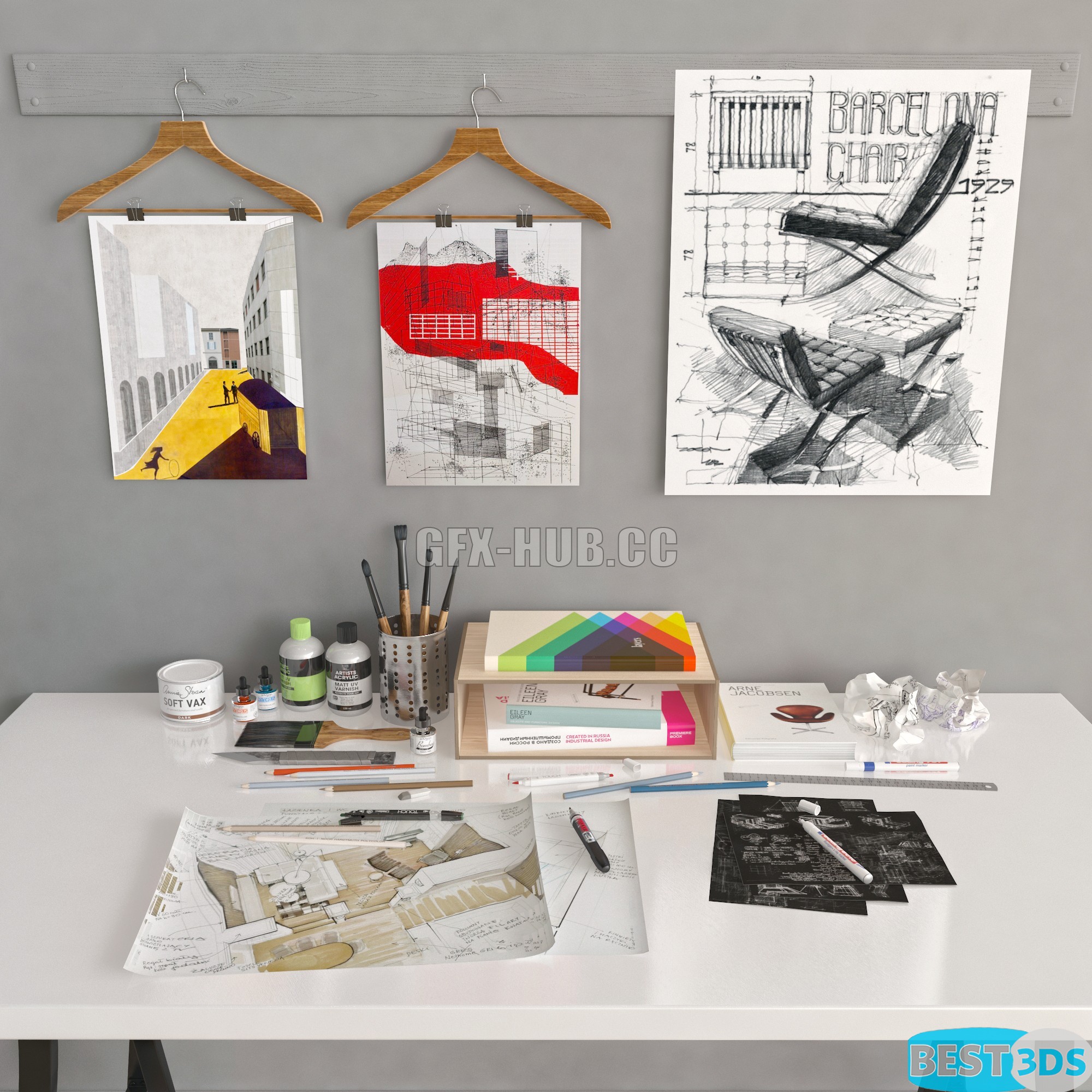 Pack model 3D- Mobilier De Bureau – Image 144