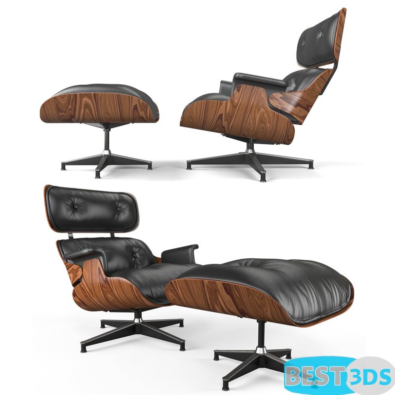 Modèle 3D - eames lounge chair & ottoman